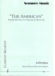 The American String Quartet in F Maj. Op. 96, No. 12 for Clarinet Quartet Score and Parts cover